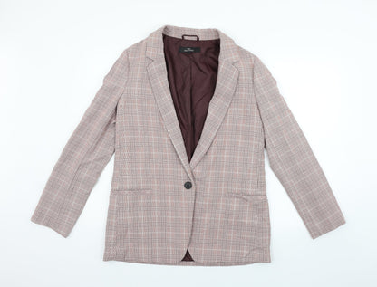 NEXT Womens Pink Check  Jacket Blazer Size 12