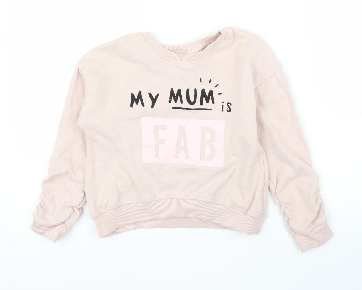 Next Girls Pink   Pullover Jumper Size 7 Years