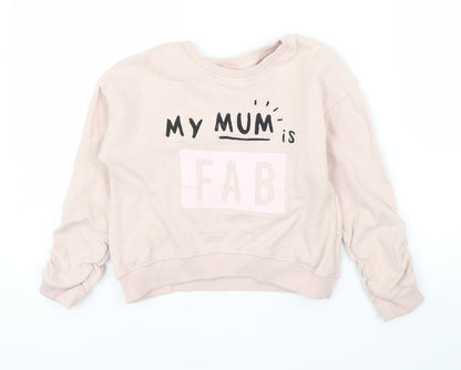 Next Girls Pink   Pullover Jumper Size 7 Years