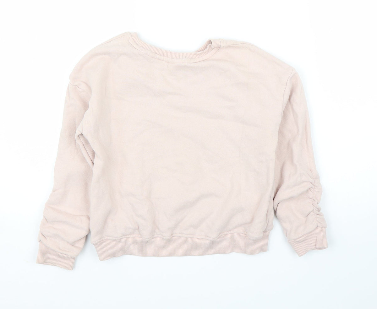 Next Girls Pink   Pullover Jumper Size 7 Years