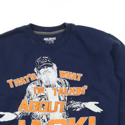 Gildan Mens Blue   Pullover Jumper Size S