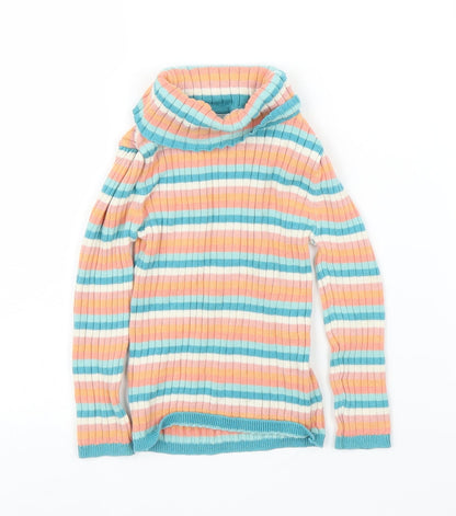 TU Girls Orange Striped  Pullover Jumper Size 18-24 Months