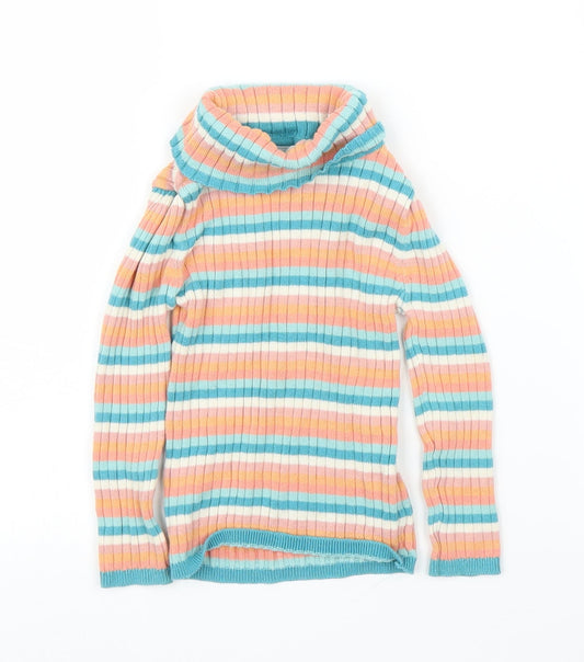 TU Girls Orange Striped  Pullover Jumper Size 18-24 Months