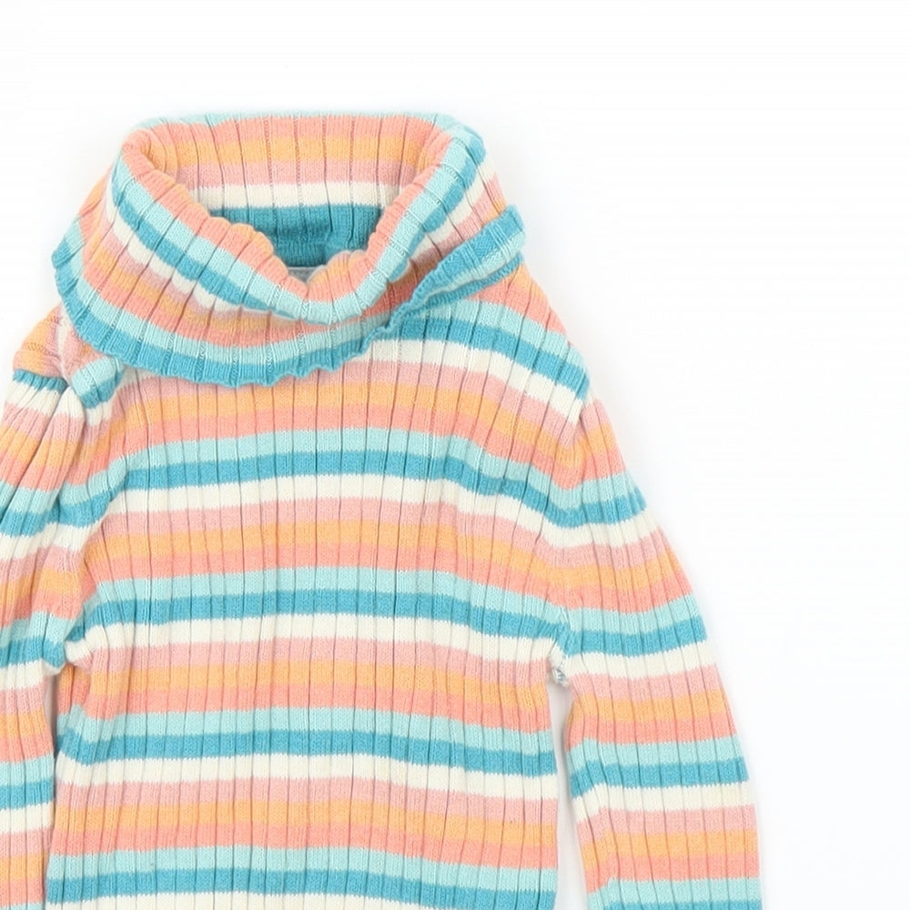 TU Girls Orange Striped  Pullover Jumper Size 18-24 Months