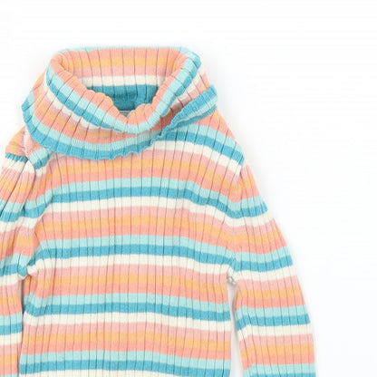 TU Girls Orange Striped  Pullover Jumper Size 18-24 Months