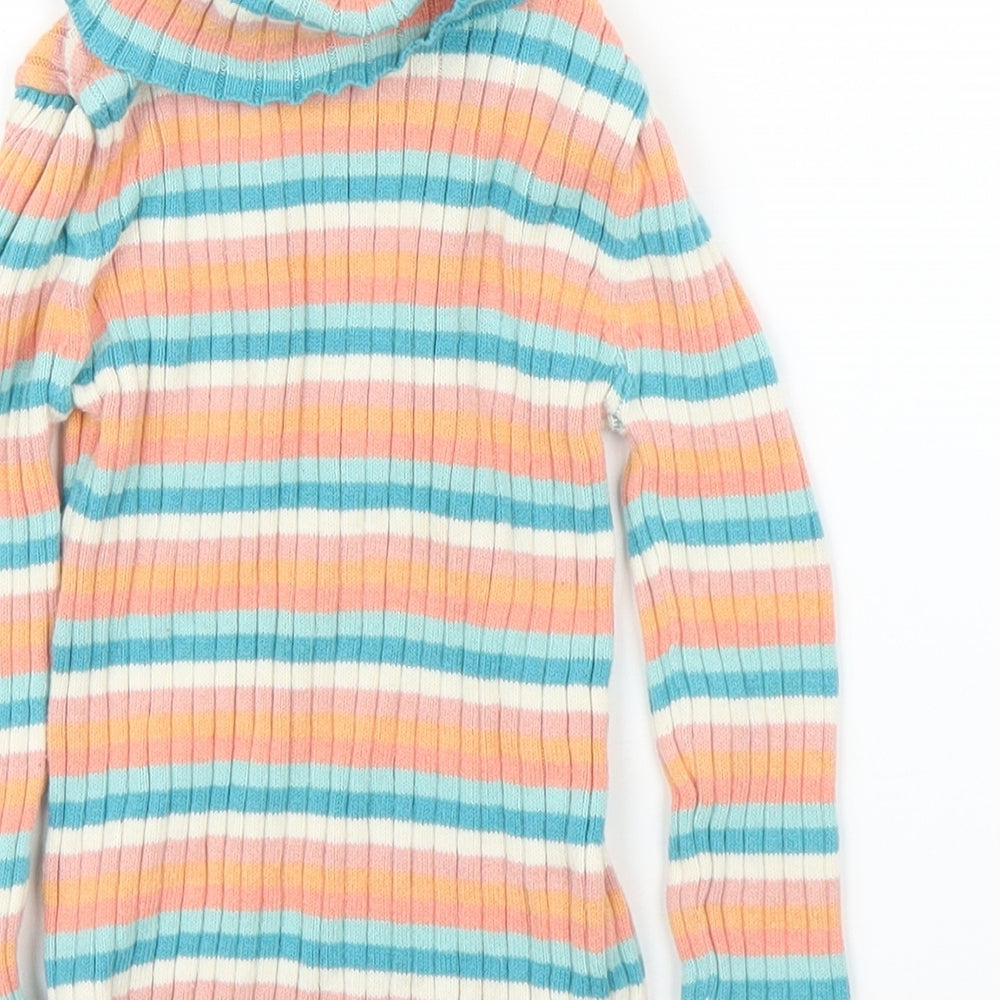 TU Girls Orange Striped  Pullover Jumper Size 18-24 Months