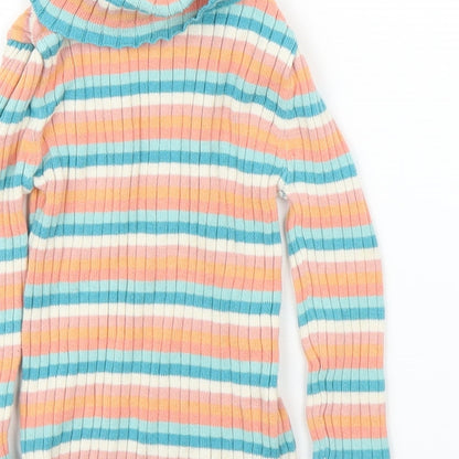 TU Girls Orange Striped  Pullover Jumper Size 18-24 Months