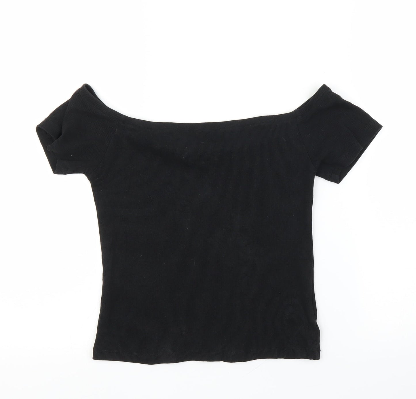 Womens UK Size 12 Select Black Cropped T-Shirt