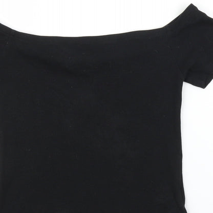 Womens UK Size 12 Select Black Cropped T-Shirt