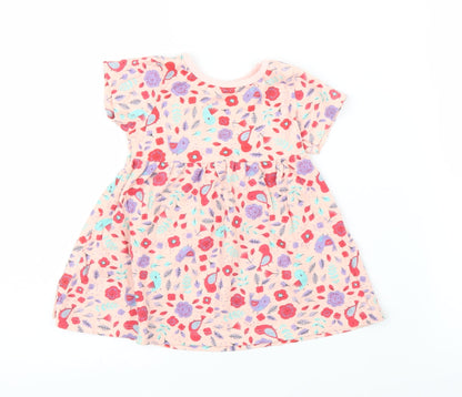 Peacocks Girls Pink Floral  A-Line  Size 3-6 Months