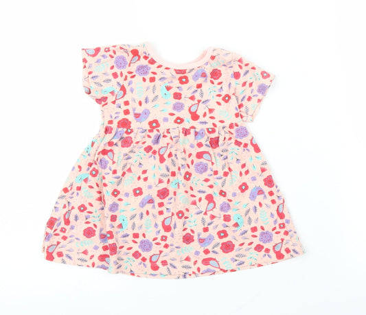 Peacocks Girls Pink Floral  A-Line  Size 3-6 Months