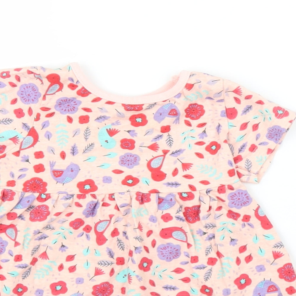 Peacocks Girls Pink Floral  A-Line  Size 3-6 Months