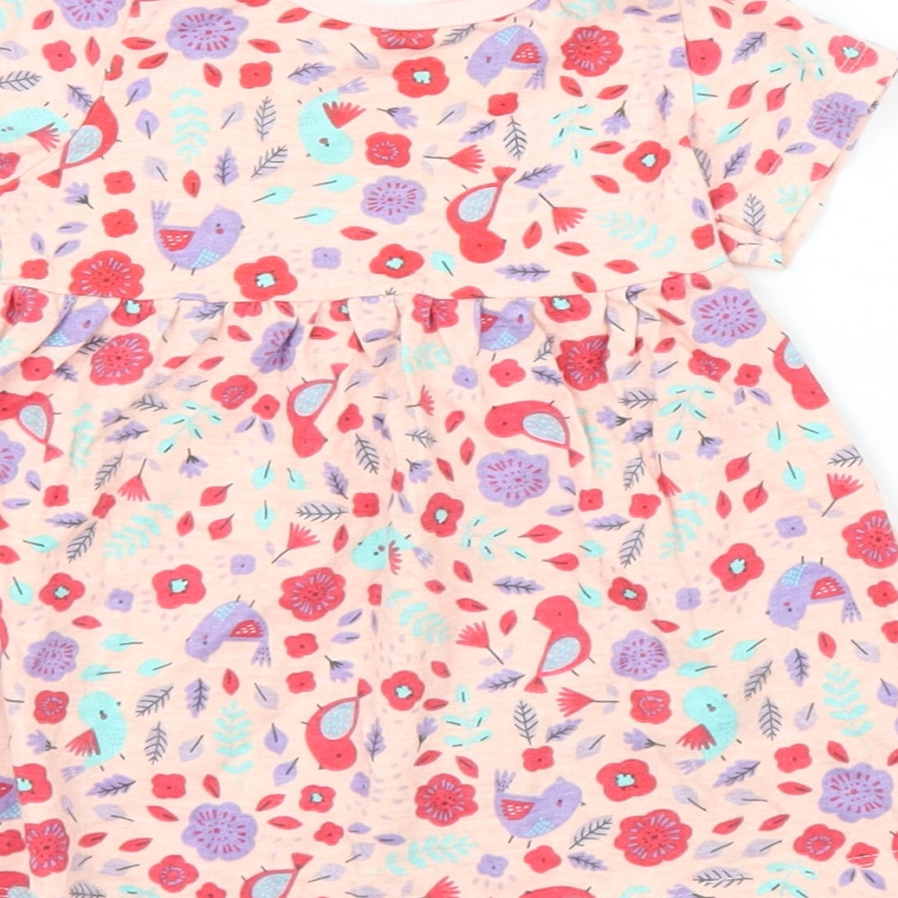 Peacocks Girls Pink Floral  A-Line  Size 3-6 Months