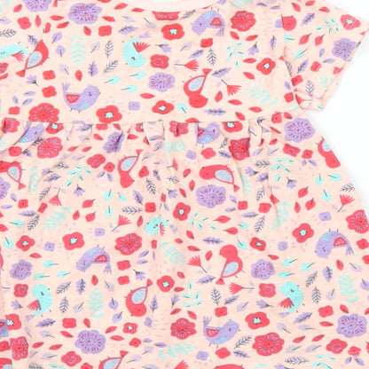 Peacocks Girls Pink Floral  A-Line  Size 3-6 Months