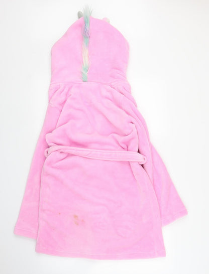 Back view of ASOS women’s pink solid capri robe, size XS, - unicorn