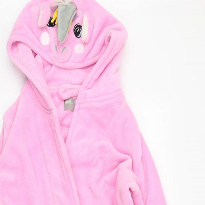 Close-up detail of ASOS women’s pink solid capri robe, size XS, - unicorn