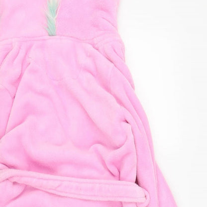 Brand and care label for ASOS women’s pink solid capri robe, size XS, - unicorn