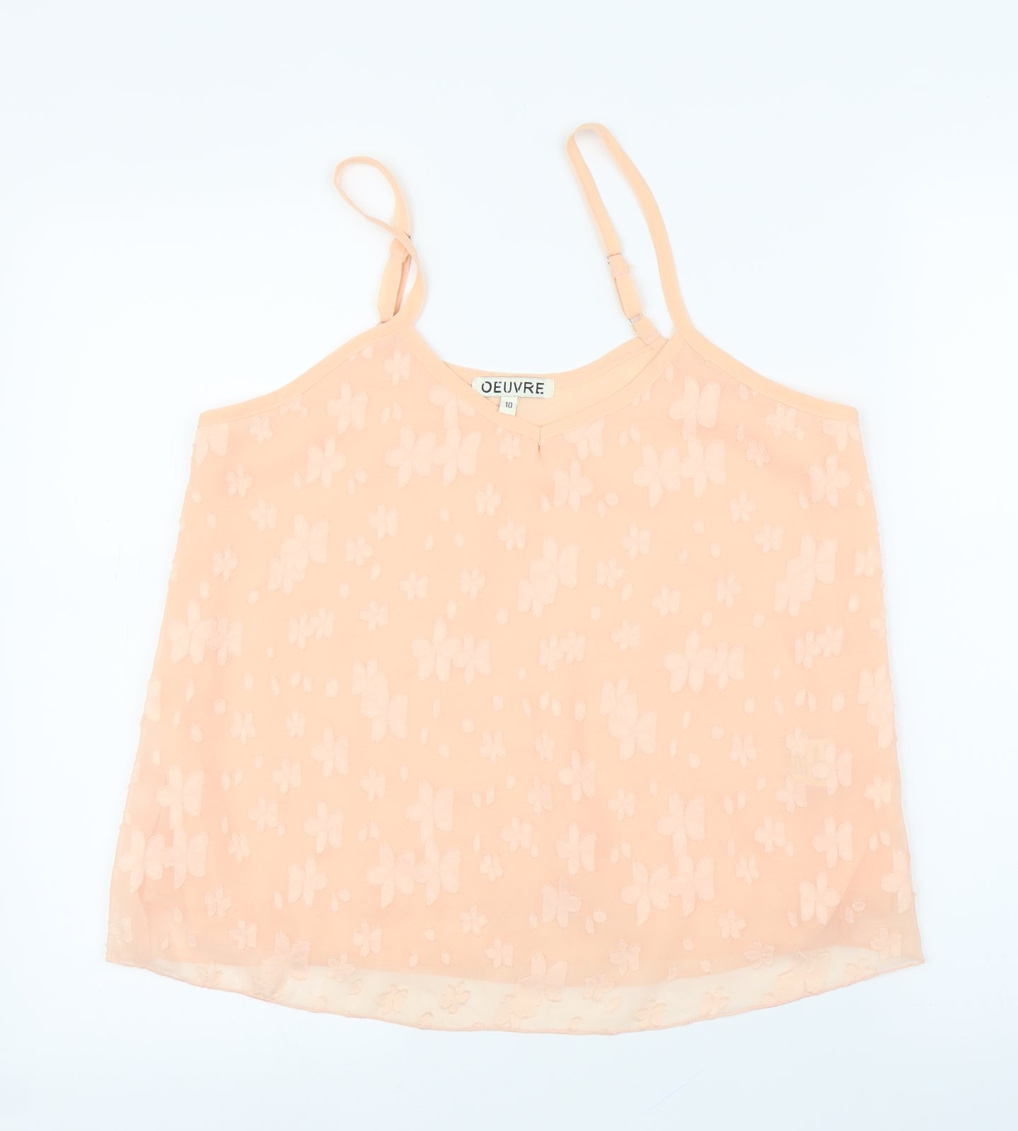 Oeuvre Womens Pink Floral  Camisole Blouse Size 10