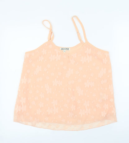 Oeuvre Womens Pink Floral  Camisole Blouse Size 10