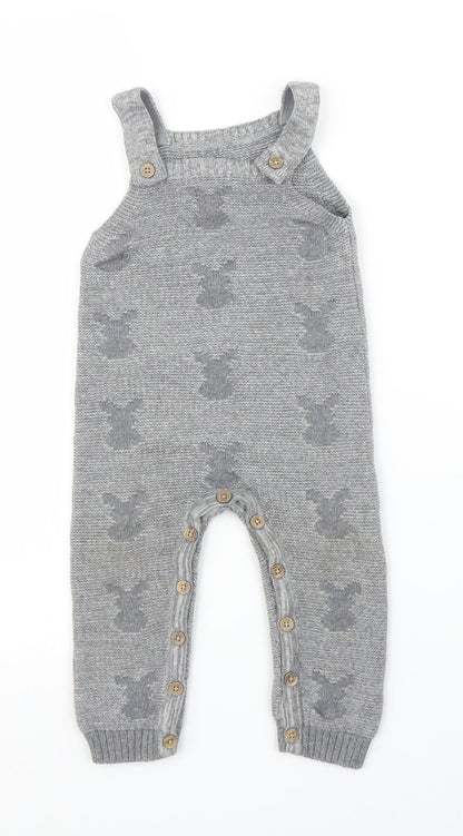 George Boys Grey   Dungaree One-Piece Size 12 Months
