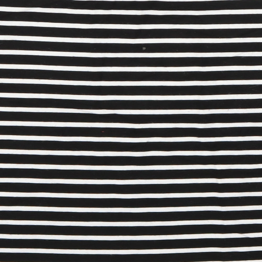 FOREVER 21 Womens Black Striped  Basic Blouse Size L