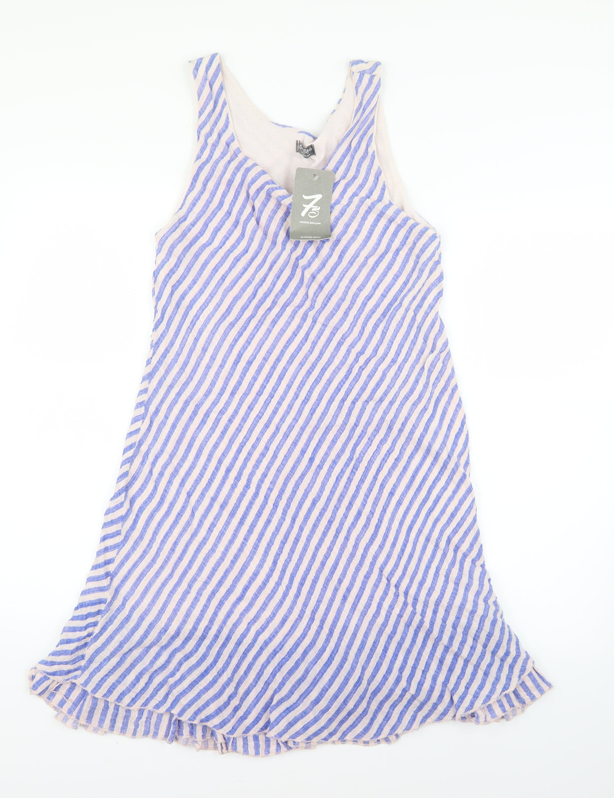 Seven Style Womens Blue Striped  A-Line  Size S