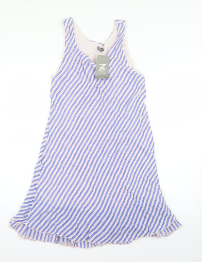 Seven Style Womens Blue Striped  A-Line  Size S