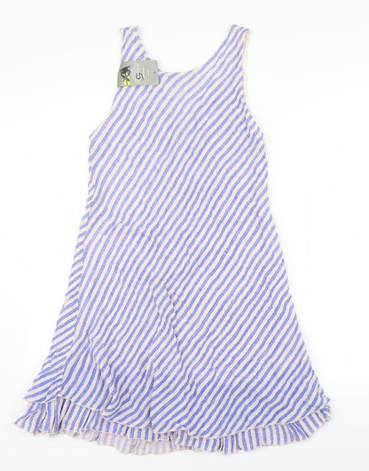 Seven Style Womens Blue Striped  A-Line  Size S