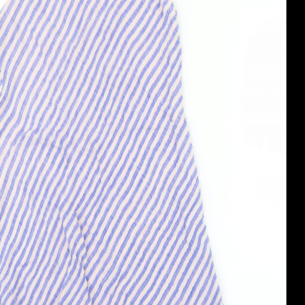 Seven Style Womens Blue Striped  A-Line  Size S