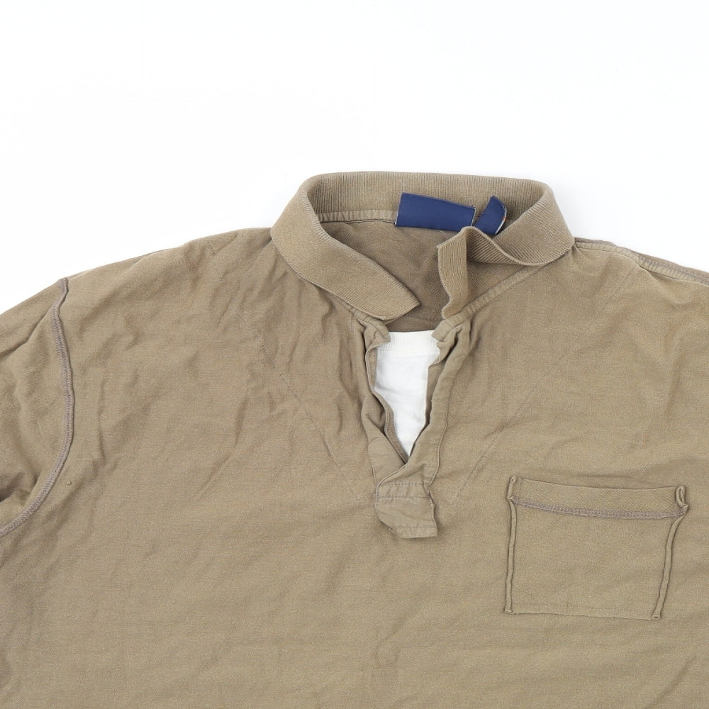 outrage Mens Brown    Polo Size L