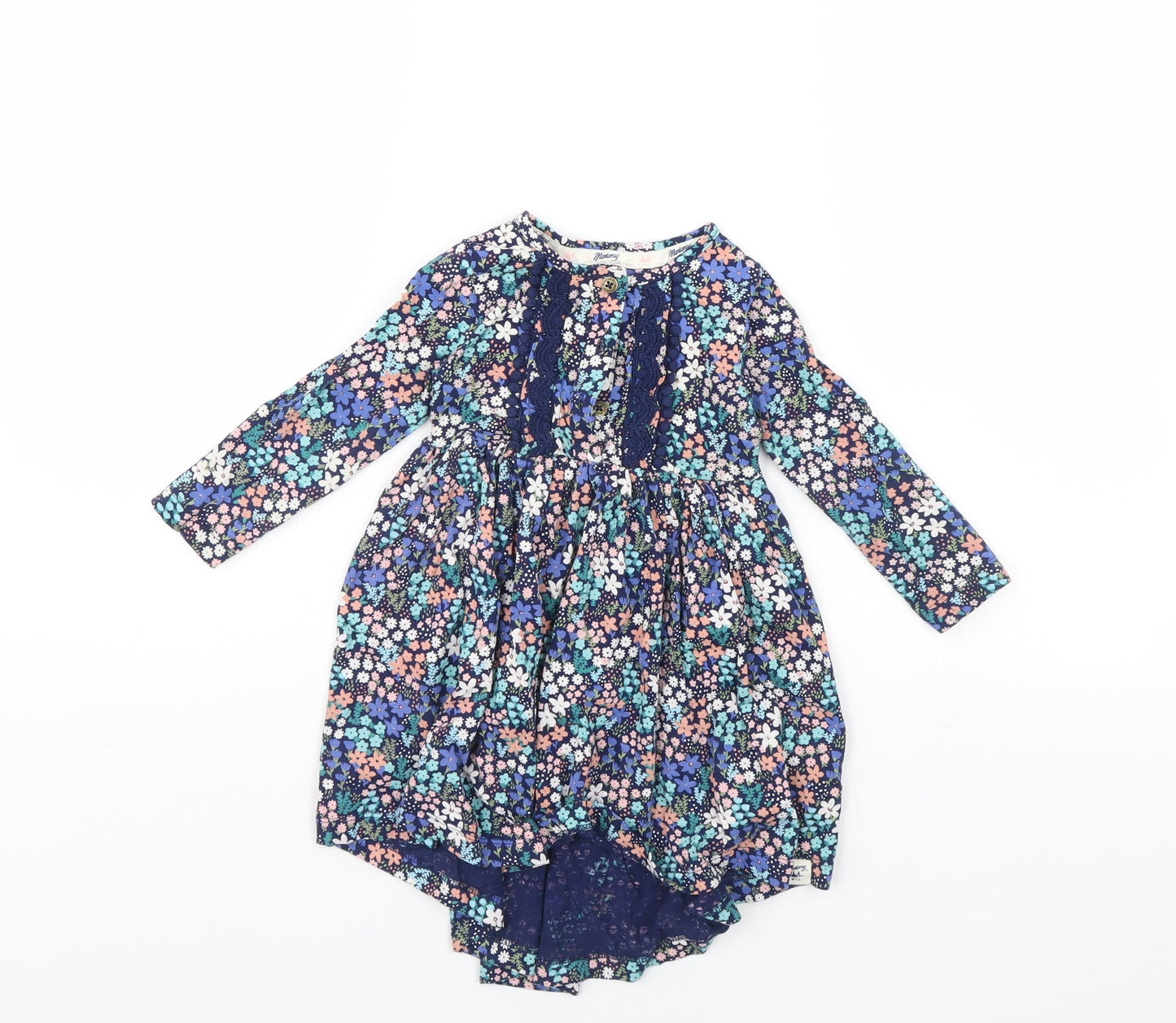 Manta Ray Girls Blue Floral  Fit & Flare  Size 18 Months
