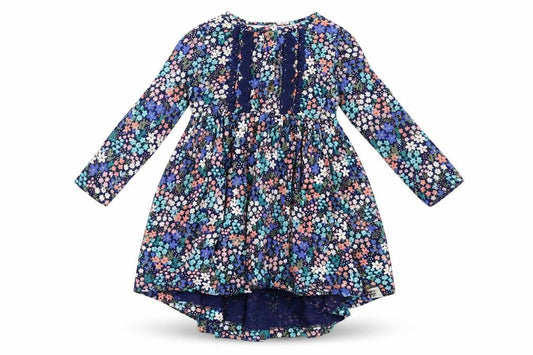 Manta Ray Girls Blue Floral  Fit & Flare  Size 18 Months