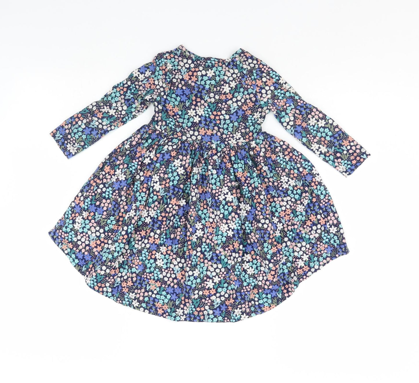 Manta Ray Girls Blue Floral  Fit & Flare  Size 18 Months