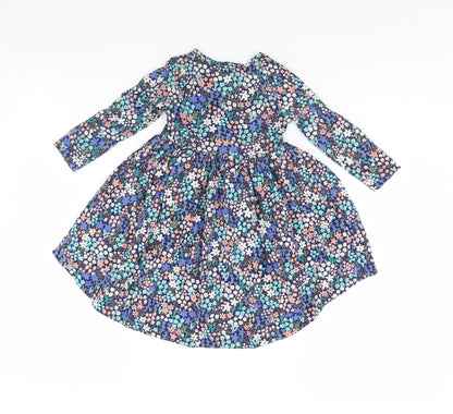 Manta Ray Girls Blue Floral  Fit & Flare  Size 18 Months