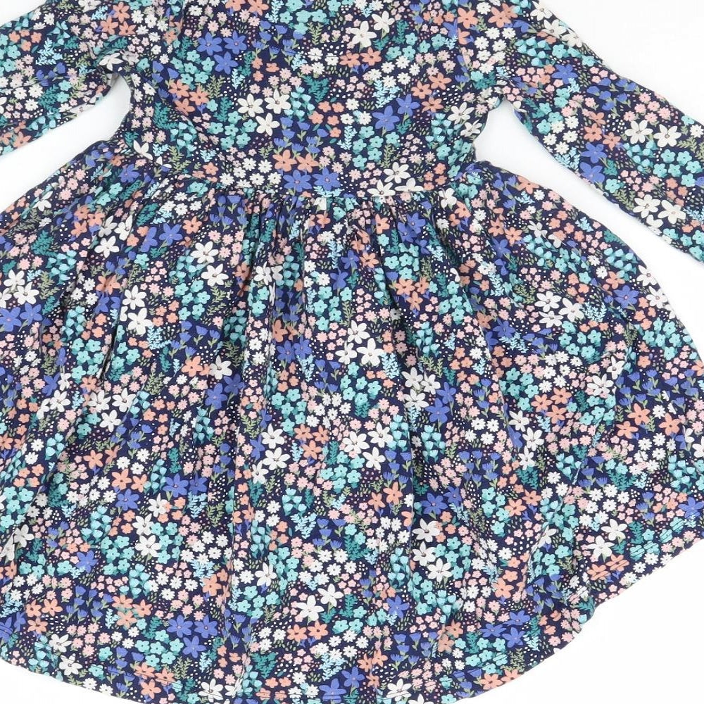 Manta Ray Girls Blue Floral  Fit & Flare  Size 18 Months