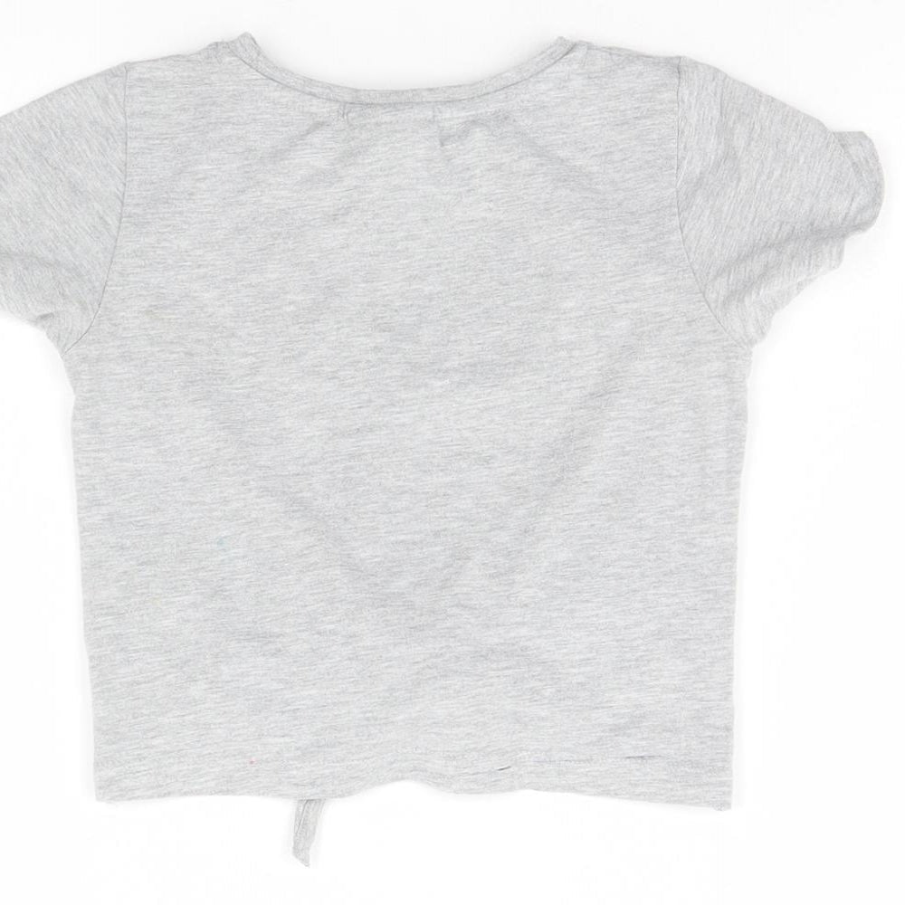 I Love Girls Wear Girls Grey   Cropped T-Shirt Size 4 Years  - Tiger