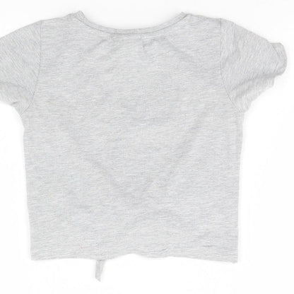 I Love Girls Wear Girls Grey   Cropped T-Shirt Size 4 Years  - Tiger