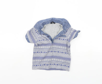 George Boys Blue Striped  Basic Polo Size 12 Months