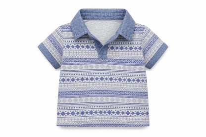 George Boys Blue Striped  Basic Polo Size 12 Months