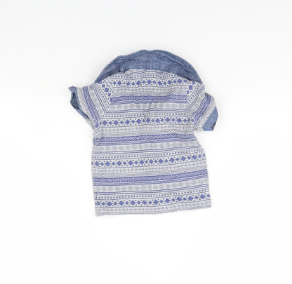 George Boys Blue Striped  Basic Polo Size 12 Months