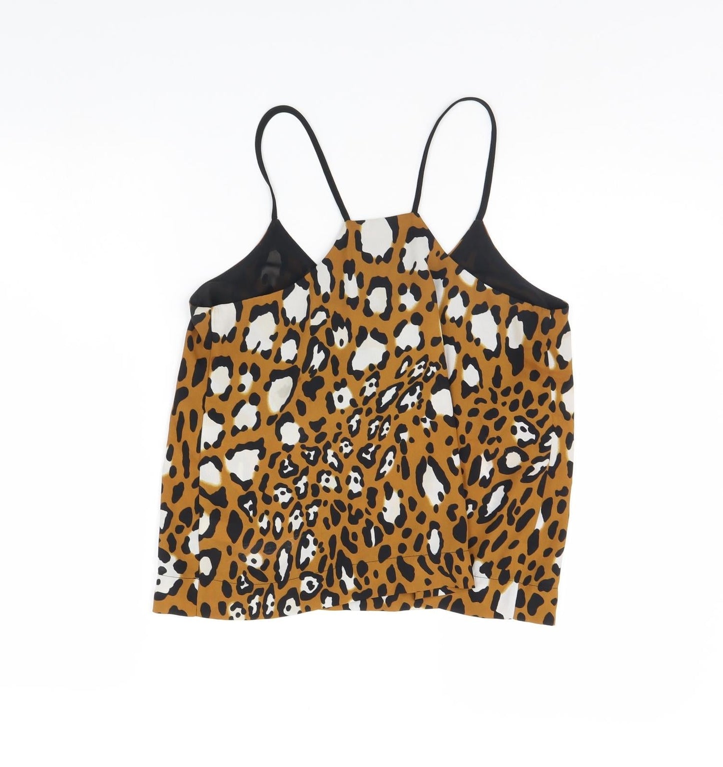 Womens UK Size 8 Topshop Brown Cropped Tank