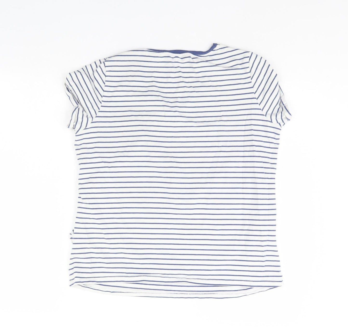 Avenue Womens White Striped  Basic T-Shirt Size 12