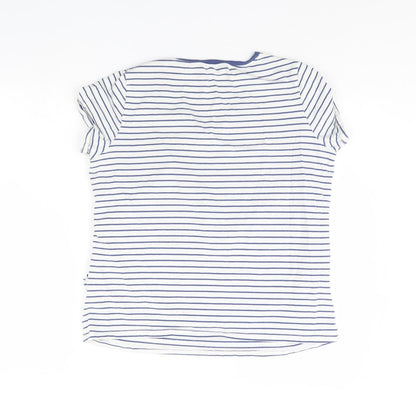 Avenue Womens White Striped  Basic T-Shirt Size 12