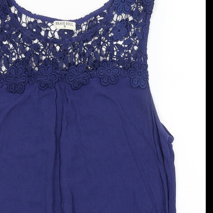 Brave Soul Womens Blue   Basic Tank Size M