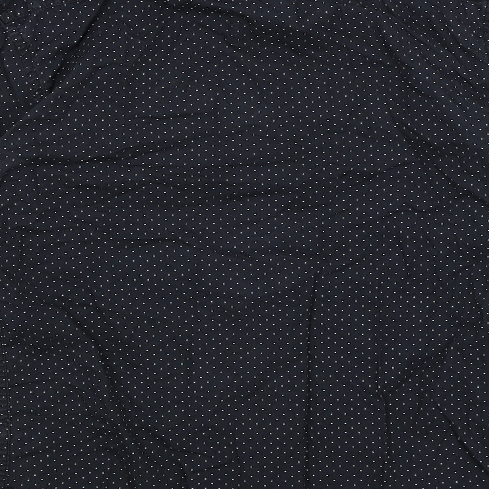 Zara Man Mens Blue Polka Dot   Button-Up Size S