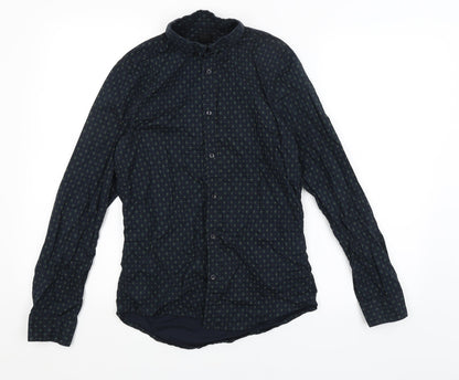 Mens UK Size XS H&M Blue  Button-Up Long Sleeve Casual Shirt