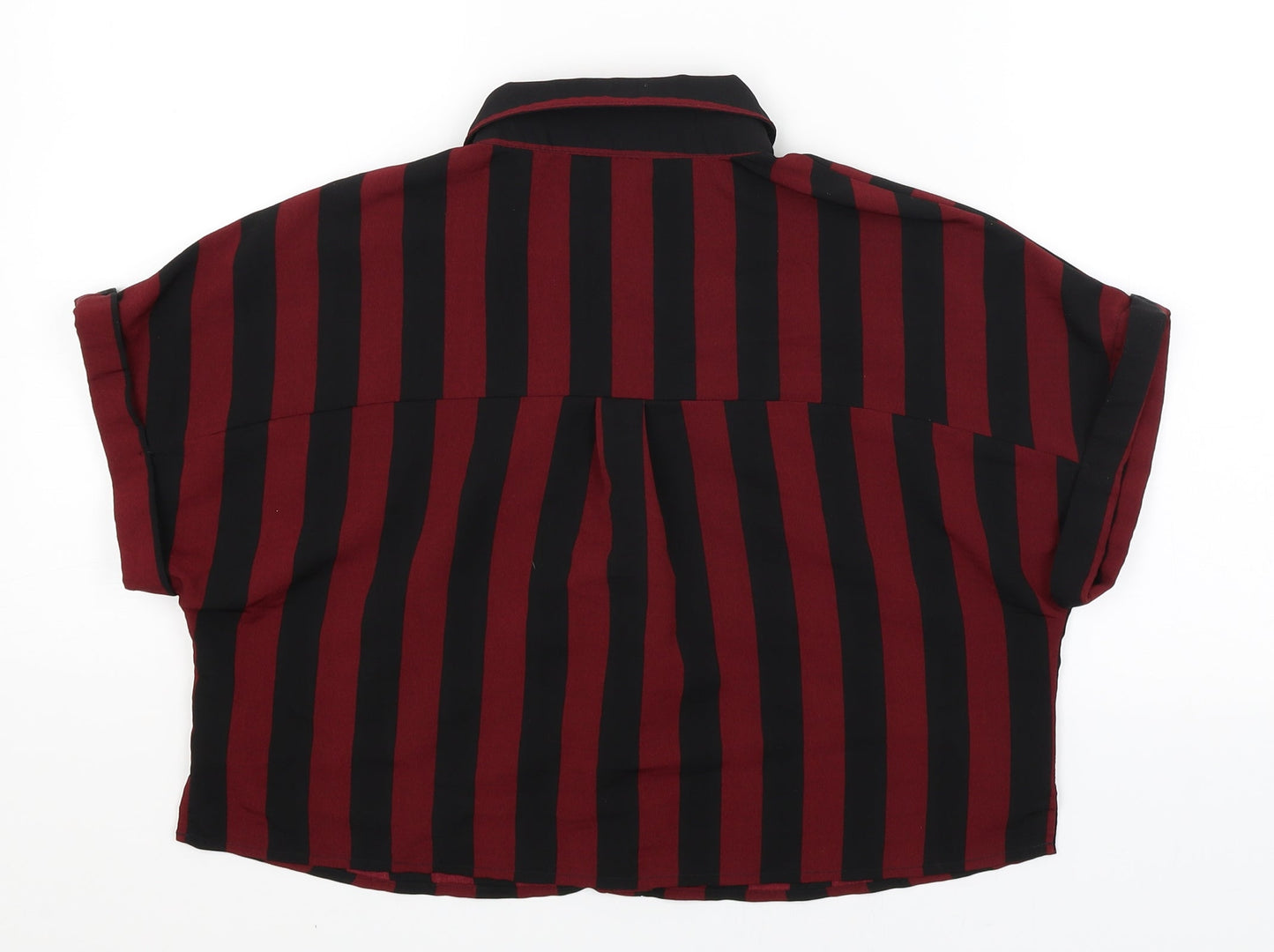 New Look Girls Red Striped  Cropped Button-Up Size 14 Years