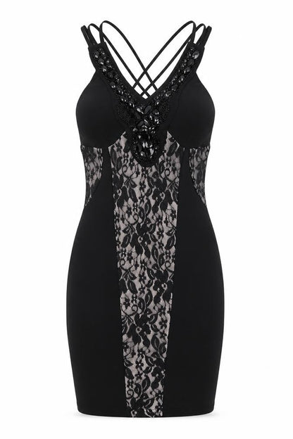 Progress Womens Black Floral  Bodycon  Size 6