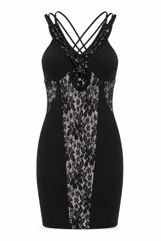 Progress Womens Black Floral  Bodycon  Size 6