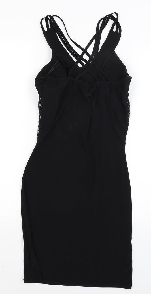 Progress Womens Black Floral  Bodycon  Size 6